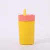 Copo Térmico Infantil de Alta Qualidade Amazon Transfronteiriço 12oz Mini Copo com Canudo Fofo Compacto para Estudante Atacado