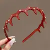 Elegante diadema de cuadros de lunares para mujer, diadema de corona alta para lavarse la cara, diadema para uso diario con dientes, accesorio para el cabello