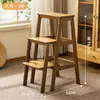 Taburete de cocina multifuncional para uso doméstico, taburete plegable, taburete escalera de tres peldaños, portátil, engrosado, taburete pequeño, taburete de bar