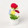 Flor de Lã Acabada Arte Flor Artificial Girassol Pequeno em Vaso Carro Casa Planta Verde Tulipa Enfeites Decoração de Mesa