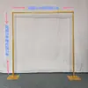 Accesorios de boda pantalla de hierro forjado arco cuadrado soporte retráctil tela de gasa cortina de tela adornos fondo ajuste simple