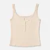 Camisola de Algodón Acanalado Puro Deseo con Botones y Almohadillas en el Pecho para Mujer, Otoño Temprano 2026, Se Puede Usar como Ropa Interior o Exterior