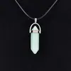Venta caliente de AliExpress colgante de columna hexagonal de cristal de piedra natural collar de ágata venta caliente europea y americana joyería de comercio exterior al por mayor