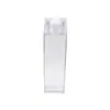En stock taza cuadrada de PS transparente para leche taza cuadrada de leche 500ML1000ML taza creativa para té de leche