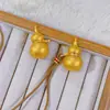 Colar Pingente de Cabacinha Fulu Dourado Escovado Design Antigo Novo Estilo Chinês Tijolo Quebrado Luxo Leve Colar de Precisão de Alta Qualidade