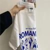 Camiseta de Manga Corta de Verano para Hombre y Mujer Camiseta de Manga Corta Estilo Japonés Antiguo para Mujer Ropa Estilo Hong Kong Camiseta Blanca Versátil de Moda Camiseta de Moda