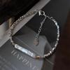 Estilo de Diseñador Chapado en Plata 925 Nuevo Estilo Chino Floral Perla de Agua Dulce Natural Fragmento de Plata Lujo Ligero Nicho Pulsera Color-Bloque para Mujer
