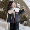 Jaqueta Infantil de Algodão Acolchoada com Desenhos e Forro de Fleece, Novo Casaco de Algodão Quente Espesso de Inverno