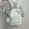 Mochila Pequeña Versátil de Cuadros Estilo Coreano, Mochila Casual de Viaje, Mochila para Tutorías de Estudiantes de Secundaria y Preparatoria, Mochila para Niñas