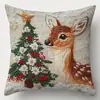 Navidad Festividad Cálido y Acogedor Árbol de Navidad Papá Noel Muñeco de Nieve Elemento Temático Fiesta Funda de Almohada Venta al por Mayor Transfronteriza