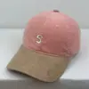 Gorra de béisbol de pana estilo japonés para otoño e invierno, bordada con la letra S, gorra de visera de pato con bloques de color, marca de moda, adecuada para cabezas grandes, hace que la cara se vea más pequeña, estilo para parejas