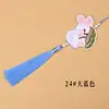 Pingente Borla Coelho de Jade Bordado Novo Estilo Nacional Chinês Estilo Antigo Ornamento de Lapela Hanfu Qipao Pingente de Bolsa Souvenir