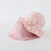 Chapéus de Pescador Reversíveis Dupla Face Atacado Infantil Novo Estampa Primavera e Verão Chapéus de Sol para Meninas ao Ar Livre Chapéus Bucket Comércio Exterior
