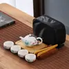 Juego de Té Portátil para Viaje Tetera Ding Kiln Gaiwan Taza de Té Bandeja de Té Taza Rápida Logo de Empresa Regalo Souvenir Juego de Té
