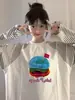 Nuevo Estilo 2025 Top de Color Contrastante con Empalme y Cuello Redondo para Mujer, Estilo Perezoso Casual Ins con Diseño a Rayas, Camiseta Versátil de Manga Larga