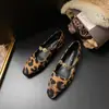 2025 Verão Sola Macia Moeda de Ouro Quadrada Bico Sapatilhas Rasas Femininas Mary Jane Tamanho Grande Sapatos Individuais Sapatos Femininos Resistentes ao Desgaste