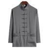 Traje Tang de Algodón y Lino de Primavera y Verano para Hombre de Mediana Edad y Anciano de Manga Larga Traje de Papá Estilo Chino Hanfu Traje de Abuelo Ropa para Ancianos