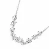 Collar de Flor de Glicinia Sonriente para Mujer Diseño de Nicho Ins Estilo de Alta Gama Cadena para Clavícula con Colgante de Hoja y Circonita Accesorios Venta al por Mayor