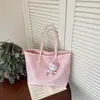 Bolsa Feminina Grande Capacidade Casual Transfronteiriça 2024 Nova Versátil Padrão Trançado Bolsa de Ombro para o Dia a Dia Bolsa Tote Simples