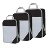 Conjunto de sacos de compressão para viagem Rede branca visível que pode ser combinada livremente
