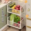 Estante para Sándwiches de Cocina Estante de Almacenamiento Multicapa Cesta de Verduras con Ruedas Carrito Multifuncional de Pie Cesta de Verduras