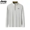 2026 Nova Blusa de Moletom Masculina com Gola Alta e Zíper Manga Longa Casual Esportiva Primavera e Outono Cor Sólida Camiseta Básica Masculina
