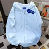 Sudadera con capucha gruesa de terciopelo personalizada estilo preppy coreano para mujer, nueva chaqueta cárdigan casual holgada con cremallera, otoño e invierno