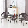 Juego de mesa y silla pequeños para balcón, conjunto de tres piezas para mesa de té y sillas de ocio para exteriores, silla y mesa de té de ratán sintético para patio y terraza