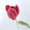 Tulipas Personalizadas de Alta Qualidade, Fio de Crochê Feito à Mão, Buquê Finalizado, Flores Eternas de Lã