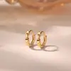 Pendientes Sencillos de Plata S925 para Mujer con Cadena de Remaches, Brazaletes Geométricos Estilo Ins, Pendientes de Aro, Regalo de Joyería Be02772