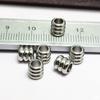 Pulseira de Corda de Couro com Miçangas Feita à Mão DIY Acessórios de Joalheria Fivela Antiderrapante para Óculos Miçangas Soltas Aço Inoxidável Furo Grande Miçangas Separadas em Três Camadas