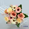 10 Cabezas de Crisantemo Rosa Decoración de Salón de Bodas Flores Artificiales Adornos para Sala de Estar del Hogar Flores Decorativas Flores de Seda Flores Falsas
