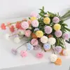 Ramo de flores artificiales de diente de león para decoración de escenas, crisantemo de bola realista de alta gama, flores para bodas, flores artificiales para bodas