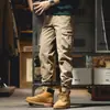 Pantalones de Trabajo Verdes Militares Americanos para Hombre Sueltos Modernos Marca Otoño/Invierno Pantalones Jogger para Hombre Bolsillos Múltiples Pantalones Casuales para Exteriores Hombre