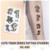 Em estoque atacado adesivos de tatuagem à prova d'água animal adesivos de tatuagem de tigre fofos pequenos frescos adesivos de rosto adesivos de braço para homens e mulheres