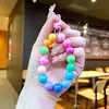 Materiales para Cadena de Teléfono Hecha a Mano DIY con Cuentas, Llavero de Nueve Colores DIY Serie Crema Cuentas Redondas de Colores