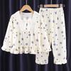 Comércio exterior pijamas infantis coreanos ins fofos roupas infantis para meninas roupas de outono calças de outono conjunto de roupas de casa para bebê atacado
