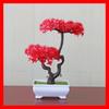 Planta de Simulación Bonsái Pino de Bienvenida Árboles Pequeños Maceta Interior Plantación Verde Flores Falsas de Escritorio Adornos Decoraciones para el Hogar