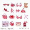 Nuevas pegatinas de tela rosa estilo niña, lindas fundas para teléfono móvil, accesorios, lazo autoadhesivo sin costuras transfronterizas, en stock, venta al por mayor