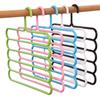 Perchero de plástico sin costuras para pantalones, de cinco capas, con pinzas para faldas y bufandas, multifuncional, fabricante de percheros de 5 capas