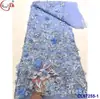 Vestido de Noiva Retro Francês Totalmente Bordado com Lantejoulas Flor Grande Bordado Tecido de Renda Vestido Vestido Malha Bordado Atacado