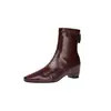 Botas Coreanas Estilo Hada Invisibles para Aumentar la Altura Adelgazantes 2026 Otoño/Invierno Tacón Medio Punta Cuadrada para Viajar Elásticas que Abrazan la Pierna Botines para Mujer