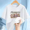 2544 # Camiseta para Niña de Manga Corta Ropa de Verano 2025 Nueva Mediana y Grande Ropa de Verano Camiseta Holgada de Manga Media Tops Estilo Occidental
