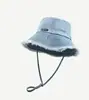 Sombrero de Pescador Harr Denim con Cordón para Mujer, Nuevo Sombrero de Sol para Primavera y Otoño, Sombrero con Protección Solar Vintage Lavado, Moda Versátil Mismo Estilo
