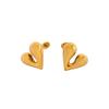 Pendientes Versátiles de Corazón Hueco Dazan Geométricos de Lava Chapados en Oro de 18K Pendientes de Botón Ootd de Corazón Melocotón con Relieve Pendientes Simétricos