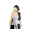 Camisola de encaje morado con cuello en V, tipo dos piezas, para mujer, adecuada para usar en capas o como prenda exterior.