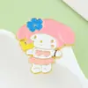 Broche Sanrio Desenho Animado Fofo Kuromi Cinnamoroll Pompompurin Metalizado Acessórios para Roupas Bolsas Masculinas e Femininas