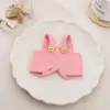 Macacão de Veludo Multicor em Estoque com Botões de Urso, Calça para Mini Boneca, Acessórios de Fantasia para Boneca, Roupas para Boneca Artesanais no Atacado