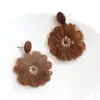 "Coleção de Brincos de Pelúcia" Atmosfera Outono e Inverno Brincos com Pingente de Bola de Pelo Design de Alto Padrão para Mulheres Brincos de Réveillon