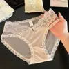 Bragas de Encaje para Mujer, Lazo de Satén Francés, Sexy y Atractivas, Delicado Encaje Hueco, Bragas Triángulo de Seda de Hielo para Mujer